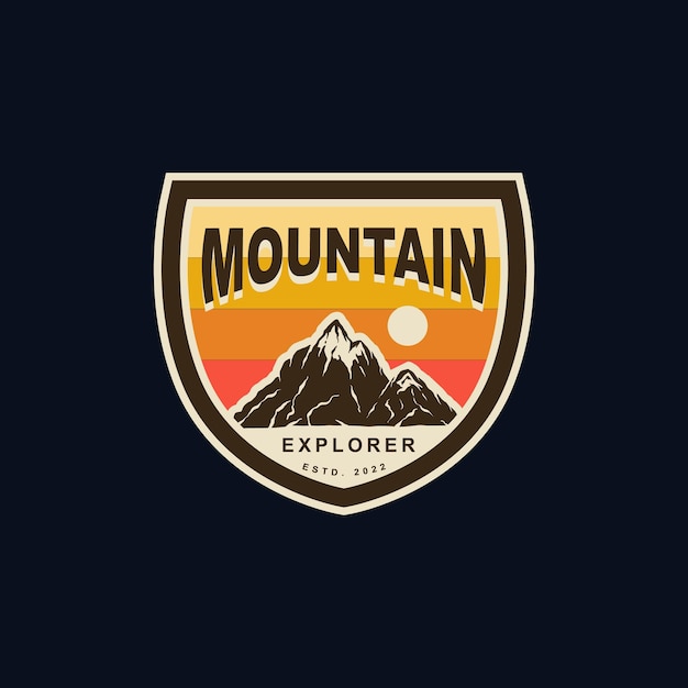 Illustration of mountain badge outdoor adventure