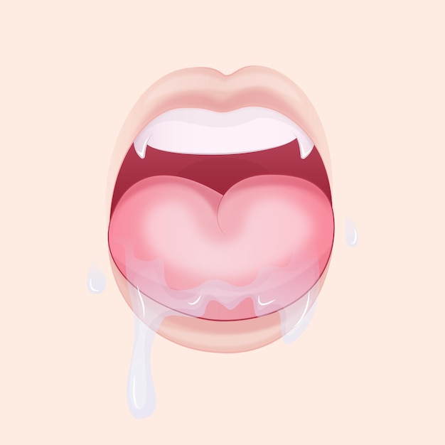 Illustration of a mouth, anime style lips, anime style open mouth, love, valentine's day, manga