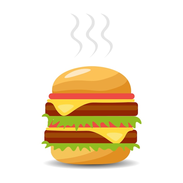 Illustration multicolored double hamburger on a white background