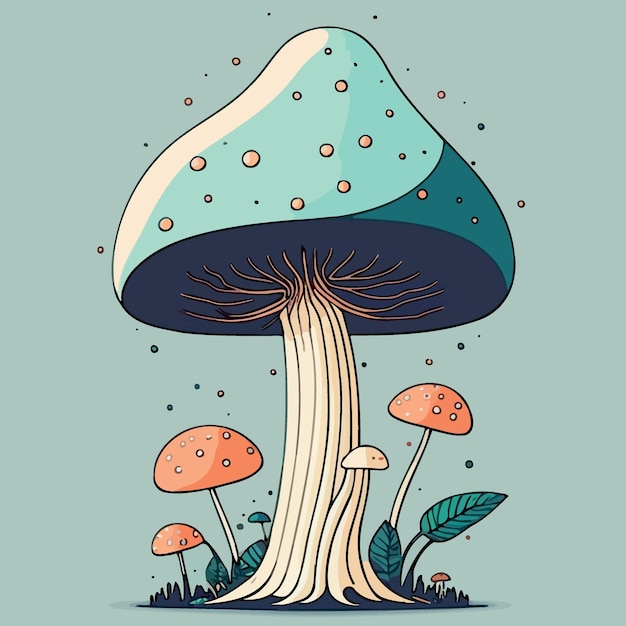 Illustration of mushroom fungus