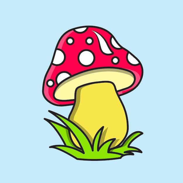 Illustration of Mushroom Vector Drawing