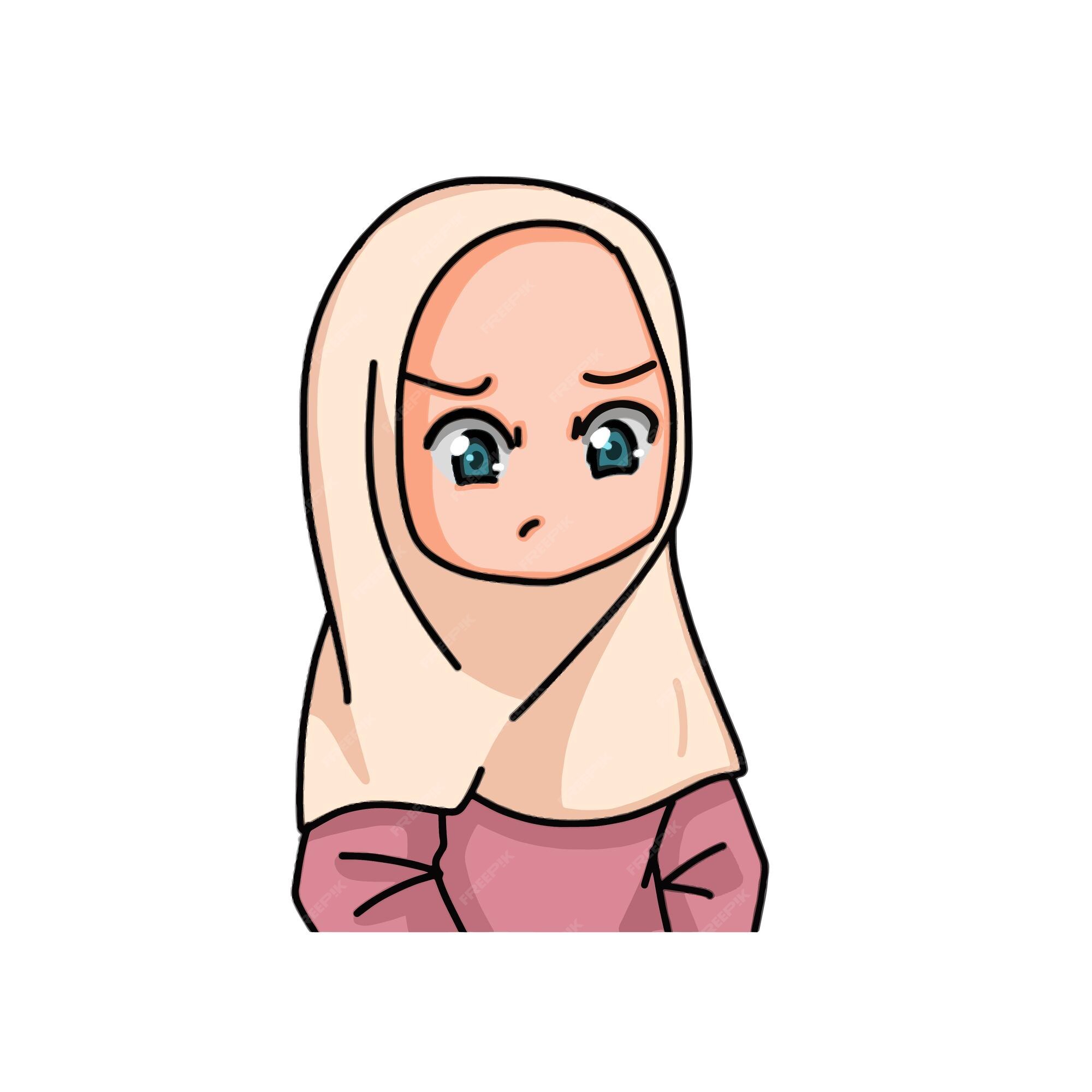 Premium Vector  Hand drawing cartoon girl wearing scarf. cute girl drawing  for profile picture