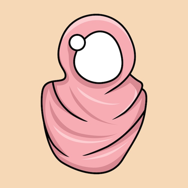 Illustration of a muslim woman's headscarf or hijab