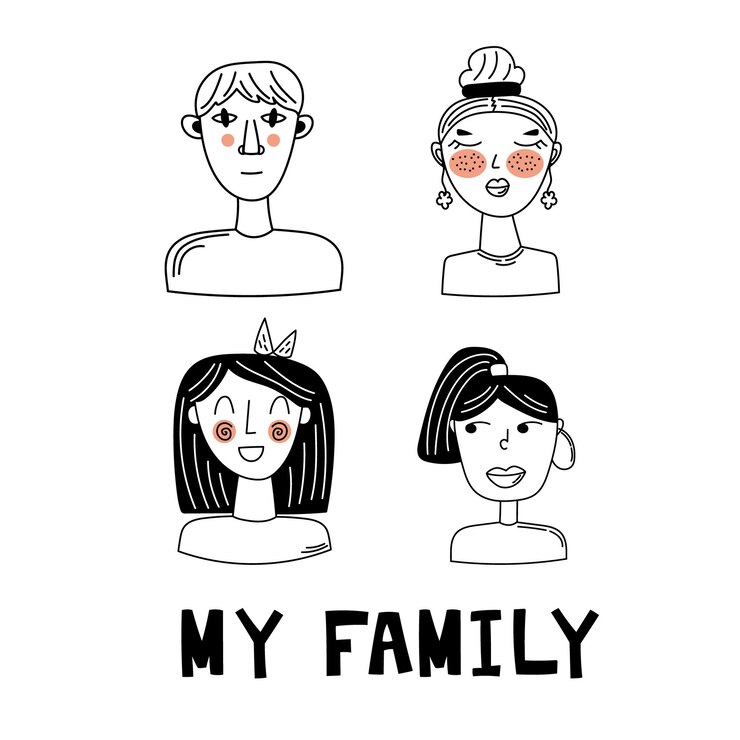 Vector illustration my family