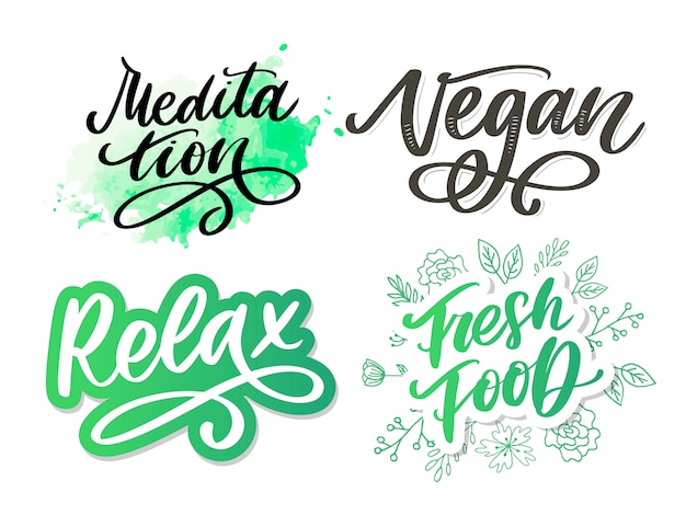  illustration of My Therapy is meditation. Lettering poster for yoga studio and meditation class. Fun letters for greeting and invitation card, t-shirt print .