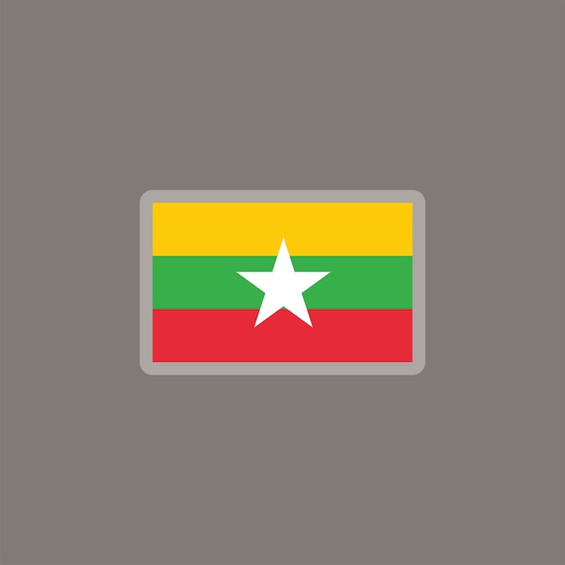Vettore illustrazione del modello di bandiera del myanmar