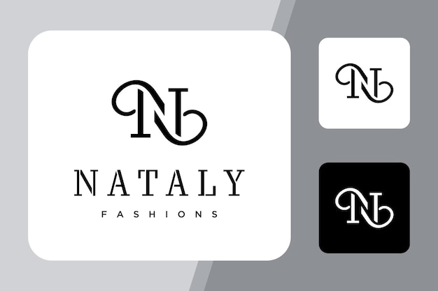 Illustration of N abstract sign made with beautiful and luxurious lines logo design