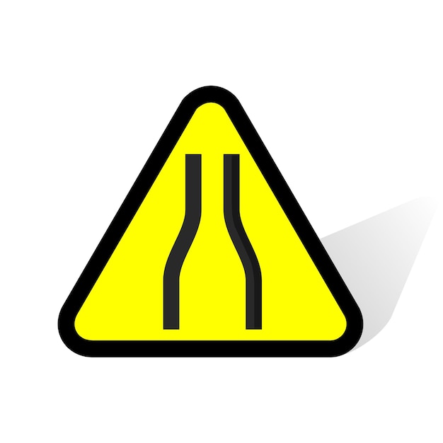 illustration of a narrow road sign vector