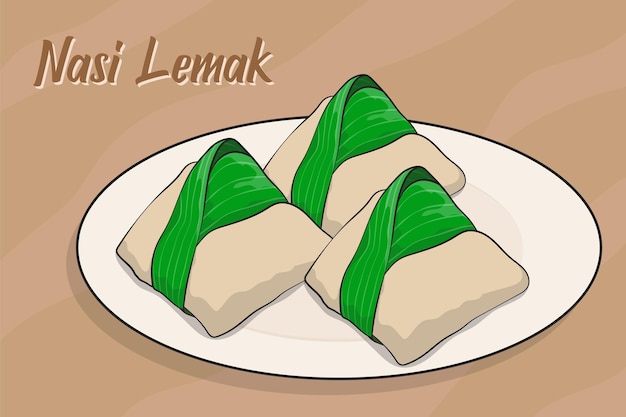 Illustration of nasi lemak in vector design