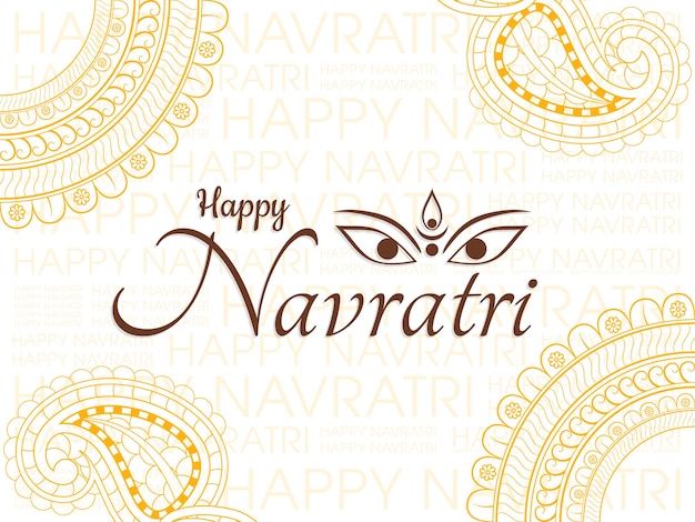 Illustration of Navratri with beautiful calligraphy