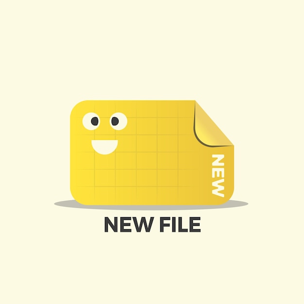 Illustration of new file new document with expression