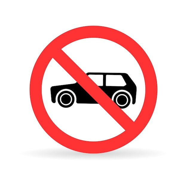 illustration of no car sign vector