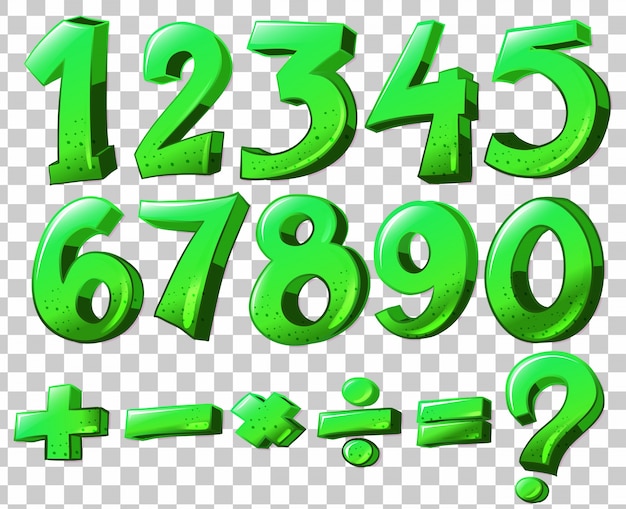 Vettore illustrazione dei numeri in colore verde