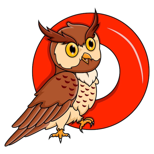 Иллюстрация буквы О для совы