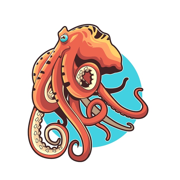 Illustration of octopus vector design good for tshirt