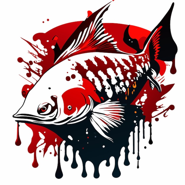 Premium Vector  Illustration of a bass fish with a white