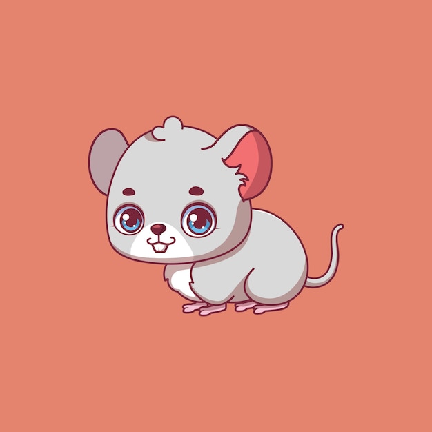 Иллюстрация мультяшной мыши на красочном фоне