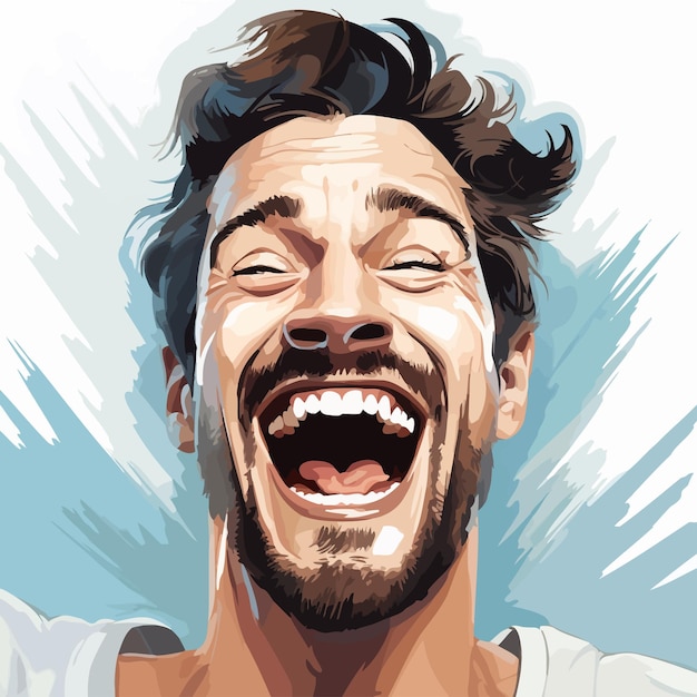 Vector illustration_of_a_close_up_face_of_a_super_happy