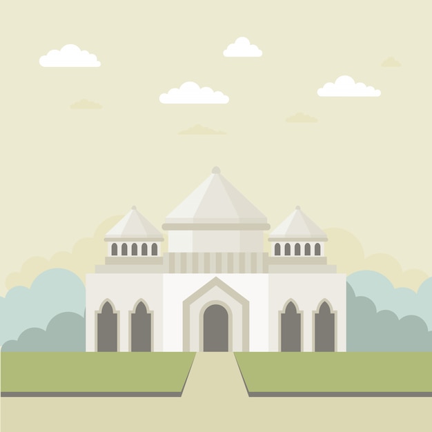 Иллюстрация плоской конструкции мечети