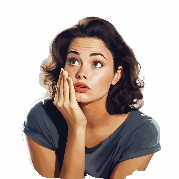 Vettore illustrazione di una donna che si mette la mano sulla faccia.