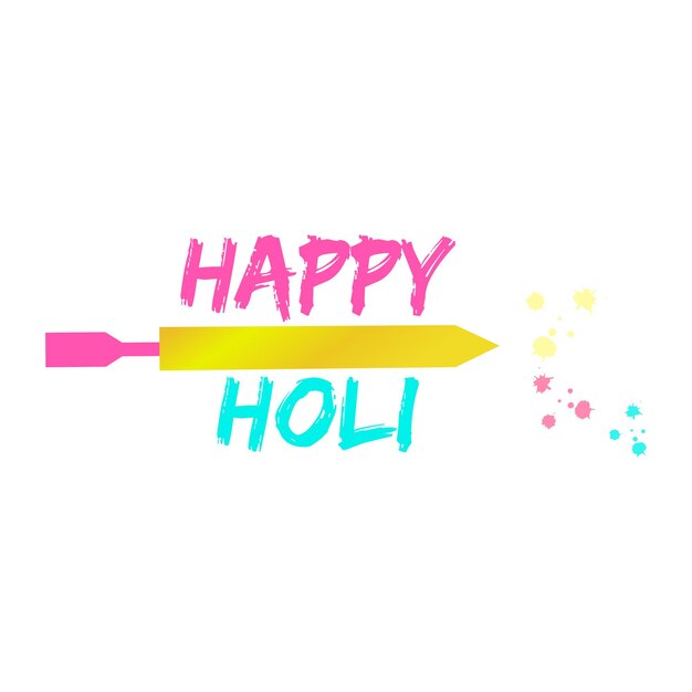 Иллюстрация абстрактного красочного фона happy holi с текстом.