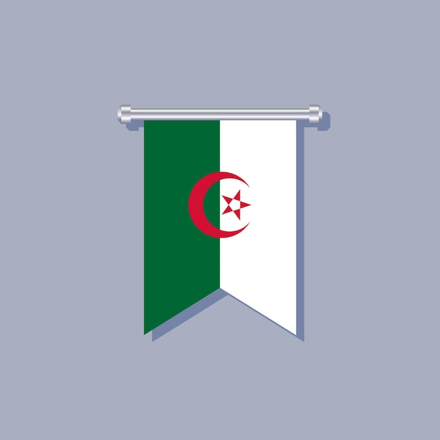 アルジェリアの国旗のイラスト テンプレート