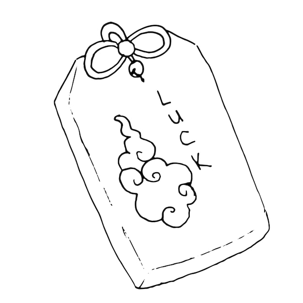 벡터 부적 스케치 omamori handdrawn lin 일본 부적의 그림