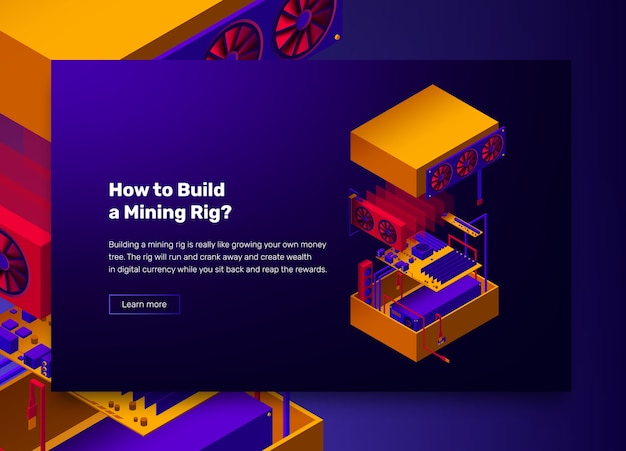 광산 농장 Cryptocurrency Bitcoins에 대한 조립 서버의 그림