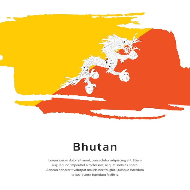 부탄 국기 템플릿의 그림