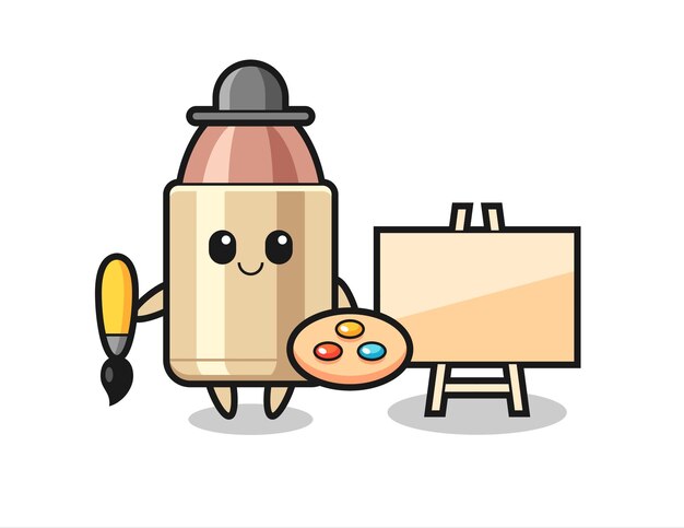 ベクトル 画家としての弾丸マスコットのイラスト