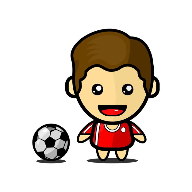 かわいいサッカー選手プレミアムベクトルのイラスト プレミアムベクター