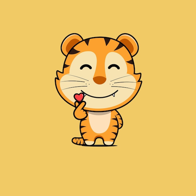 Иллюстрация милого векторного дизайна тигра