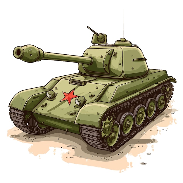 Illustration_of_cute_war_tank_military_transport