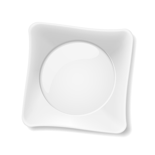 Вектор Иллюстрация пустой белой тарелки на белом фоне