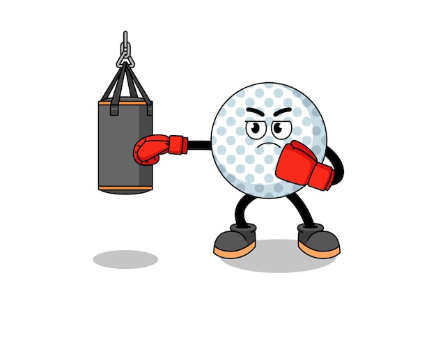 Иллюстрация боксера с мячом для гольфа