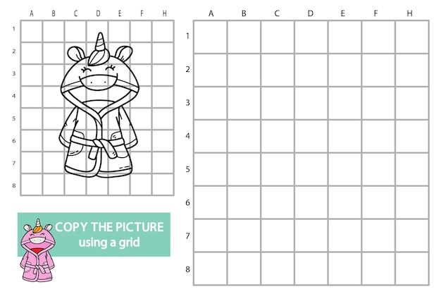 낙서 목욕 가운 그리드 복사 그림 교육 퍼즐 게임의 그림