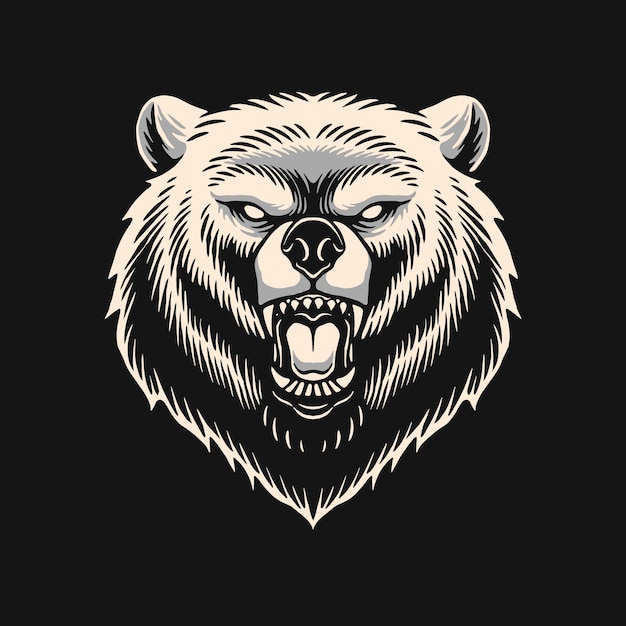 Иллюстрация рисованной головы медведя