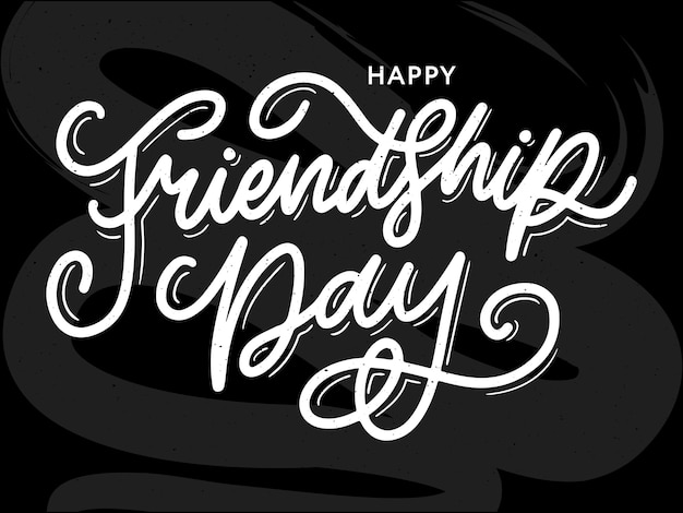 Иллюстрация рисованной счастливой дружбы день поздравления в стиле моды с буквами текста знак и цветовой треугольник для гранж эффект на белом фоне