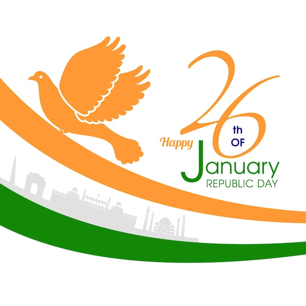 インド共和国記念日の1月26日のイラスト