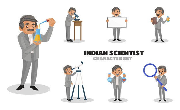 Иллюстрация набора символов индийского ученого