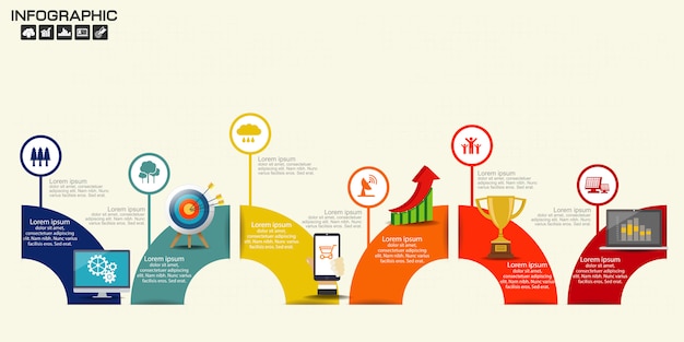 Иллюстрация инфографики timeline стрелки шаблон макета