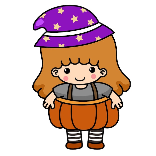 孤立したハロウィーンの子供のイラスト