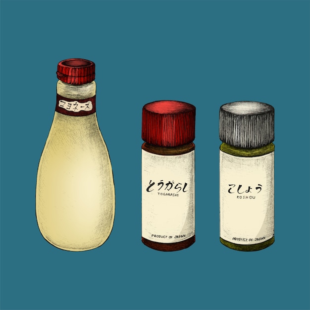 Вектор Иллюстрация японских ингредиентов