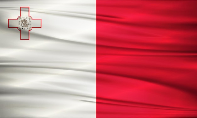 Иллюстрация флага мальты и редактируемый векторный флаг страны мальты