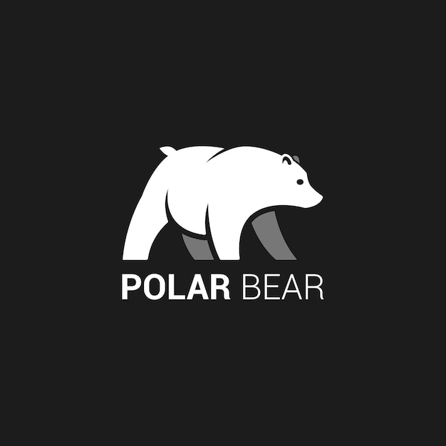 Иллюстрация белого медведя на негативном пространстве