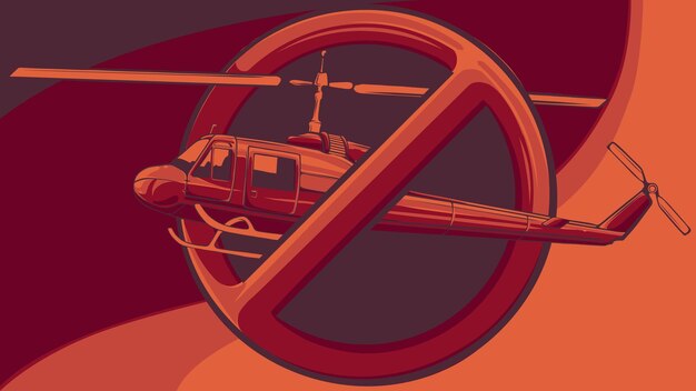 Вектор Иллюстрация знака запрета на все вертолеты