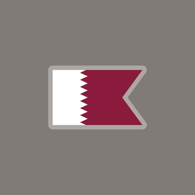 カタールの旗テンプレートのイラスト