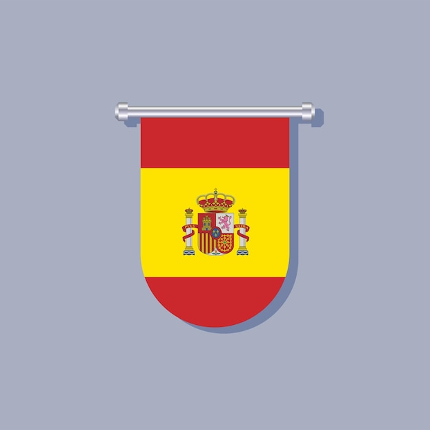スペイン国旗テンプレートのイラスト