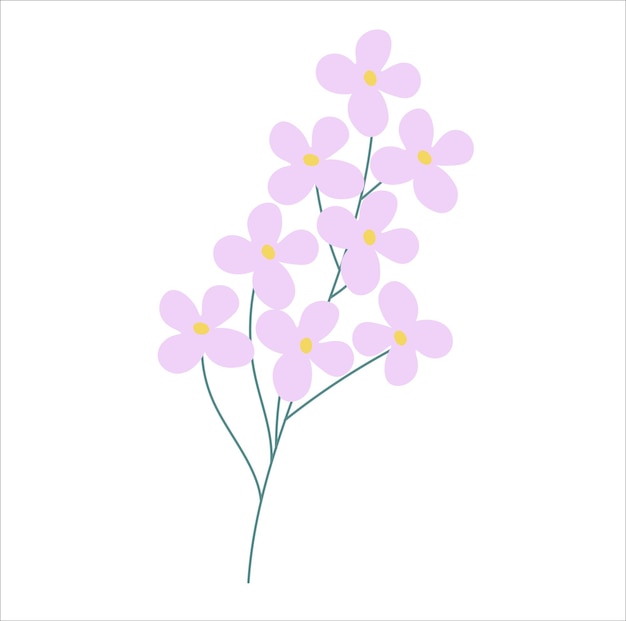 様式化されたライラックの花のイラスト