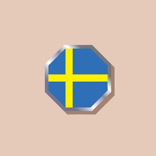 スウェーデンの旗テンプレートのイラスト